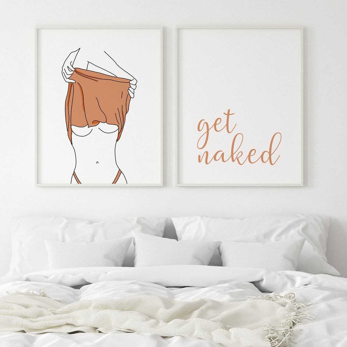 Get Naked Badezimmer Poster Set Wäsche Wandkunst bunte Linie | Etsy