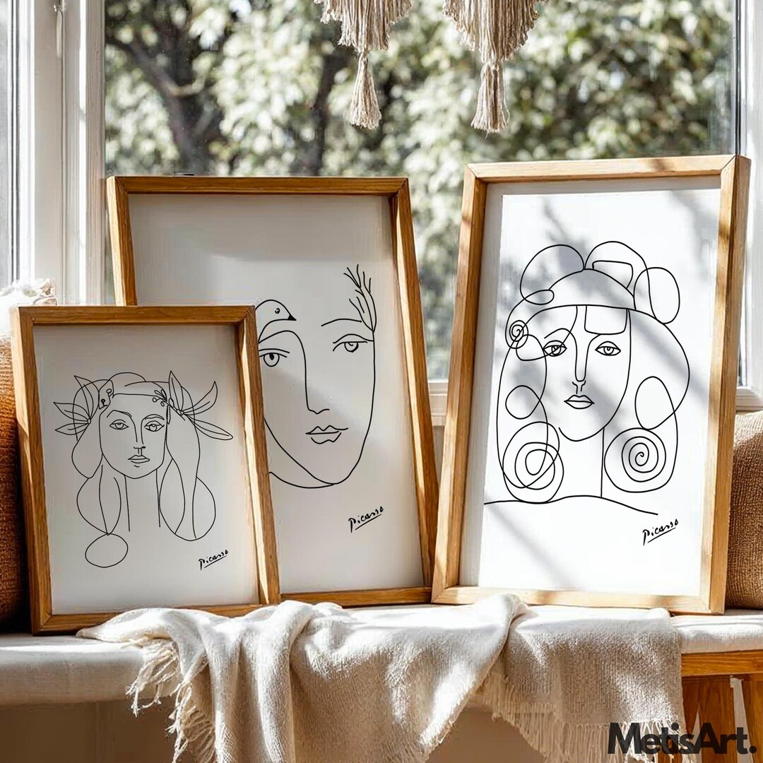 Picasso Woman Faces Art Print Set - Modern Exhibition Poster - Etsy