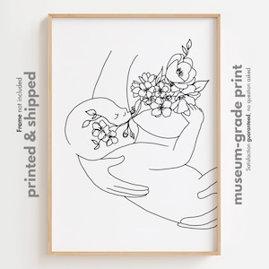 Breastfeeding Floral Poster, Midwife Doula Gift Ideas, Doula Office Wall Decor, Nursery Room Decor, Baby Room Poster, Birth Gift for Mom