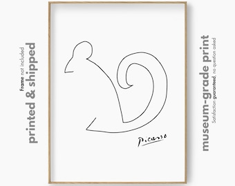 Pablo Picasso Mouse Print, Mouse Wall Art,  Minimalist Picasso Line Art Print, Giclee Poster Wall Art,  Surrealism Cubism Poster, Mouse Art