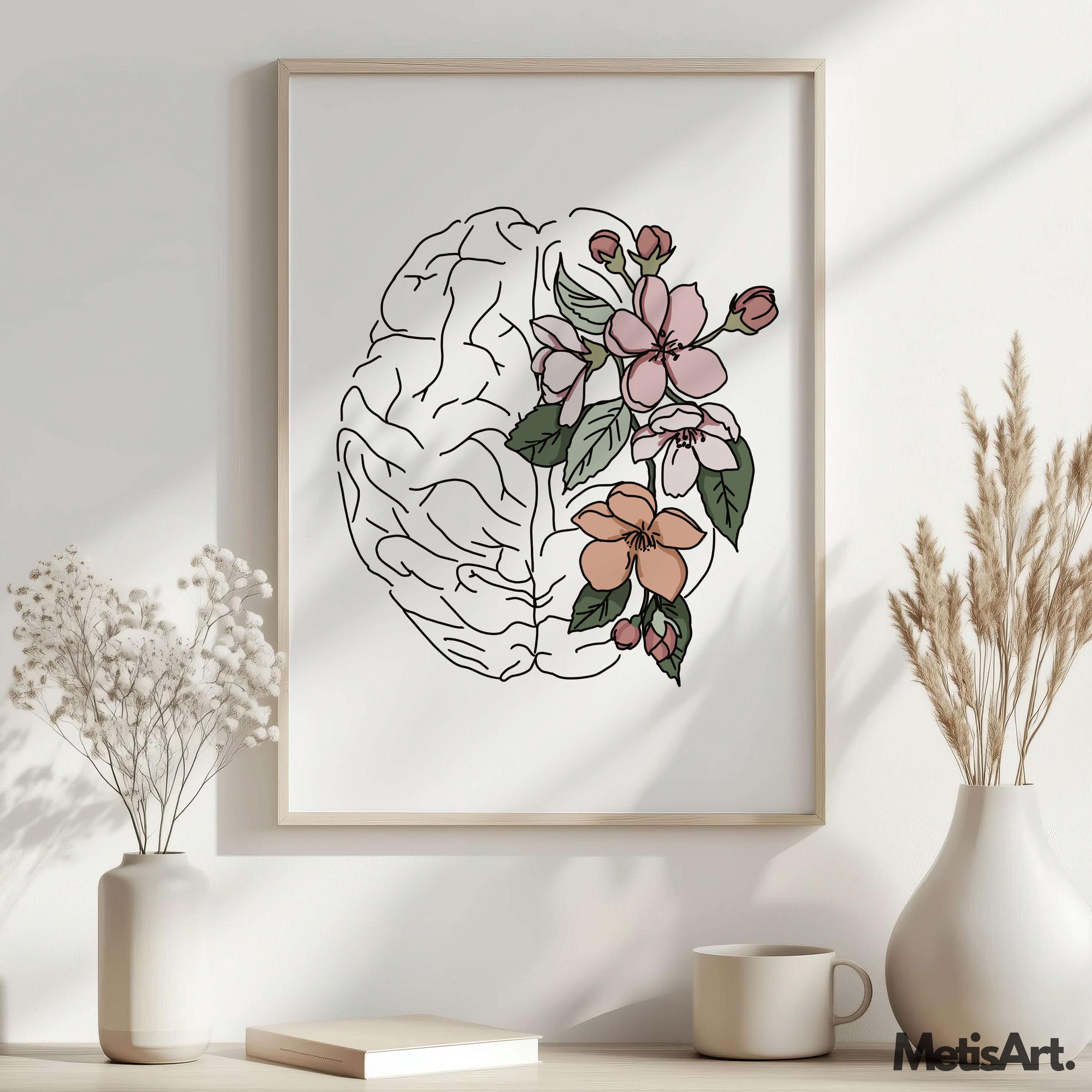 Cerebrum Flower Anatomy Art Print: Medical Neurology Gift - Etsy Canada