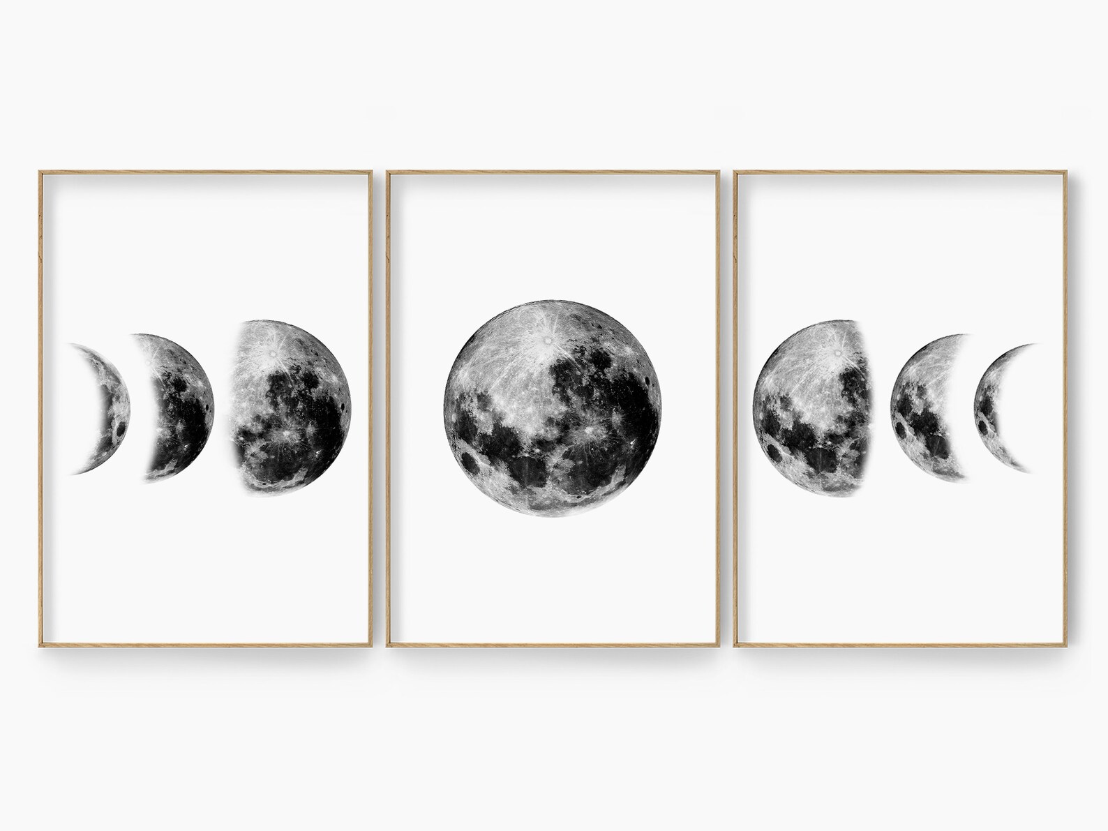 Moon Phases Wall Art Moon Phases Printable Moon Phase Set of - Etsy