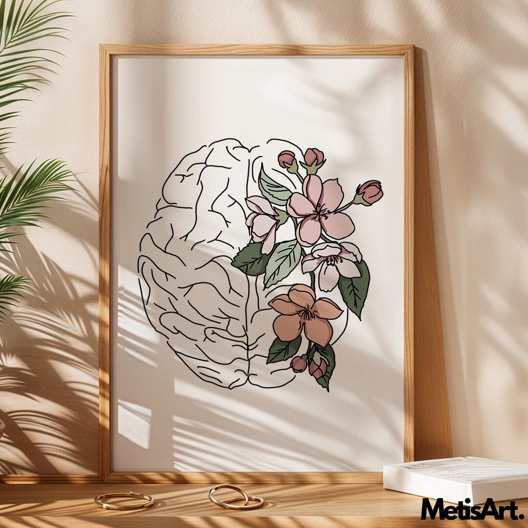 Cerebrum Flower Anatomy Art Print - Medizinische Neurologie & Biologie ...