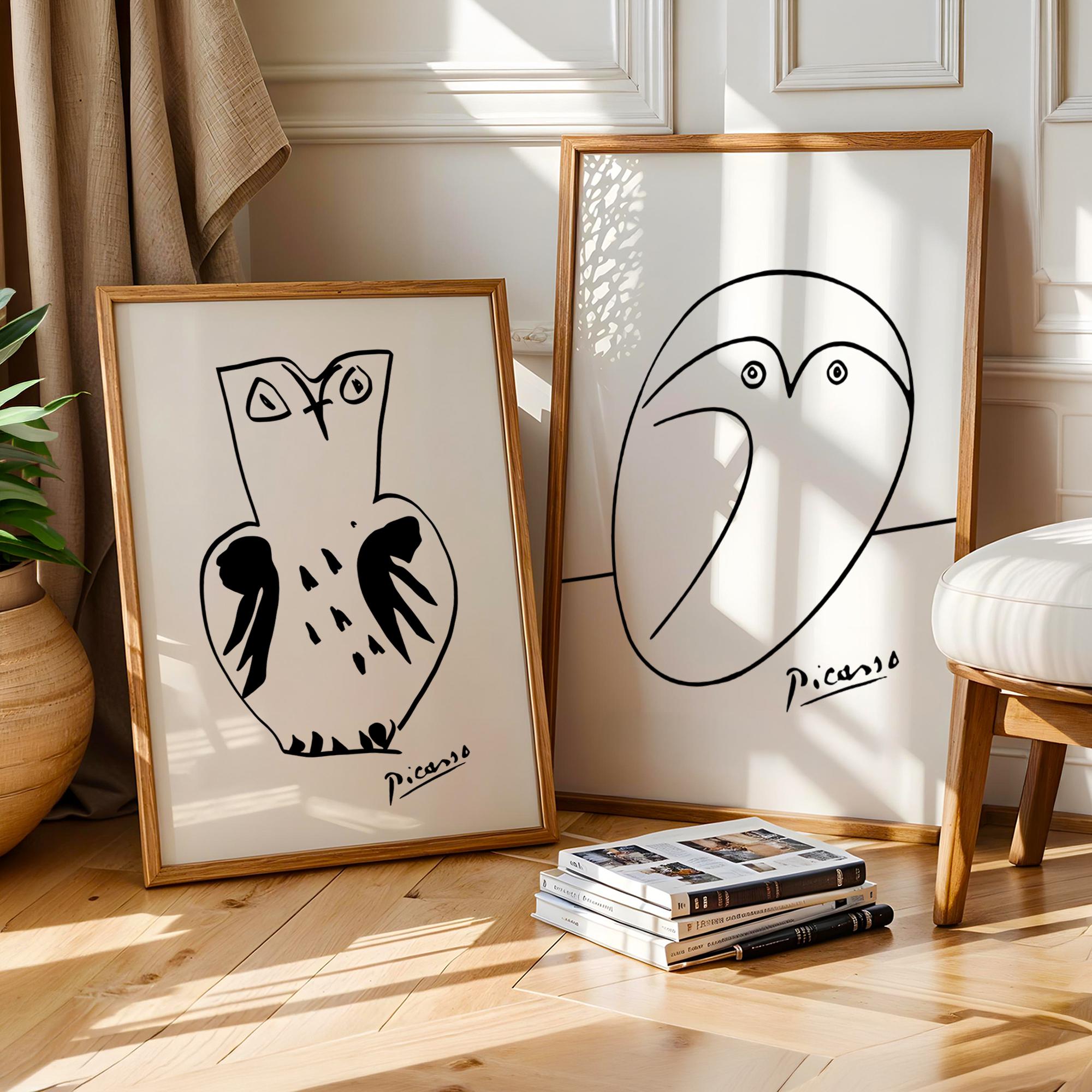 Picasso owl art - Etsy 日本