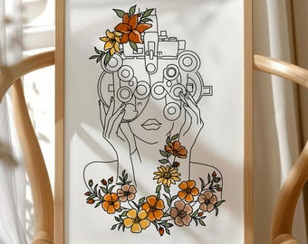 Blumenmuster für Phoropter-Augenuntersuchungen – ideal für Optikerpraxen und Augenkliniken