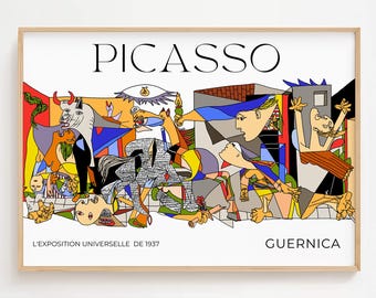 ピカソ「ゲルニカ」プリント、美術館品質の壁アート（デジタル