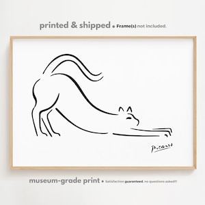 Picasso Cat Line Art Print, Picasso Animal Wall Art, Minimalist Cat Poster, Picasso Exhibition Poster, Gallery Wall Art, Cat Lover Gift