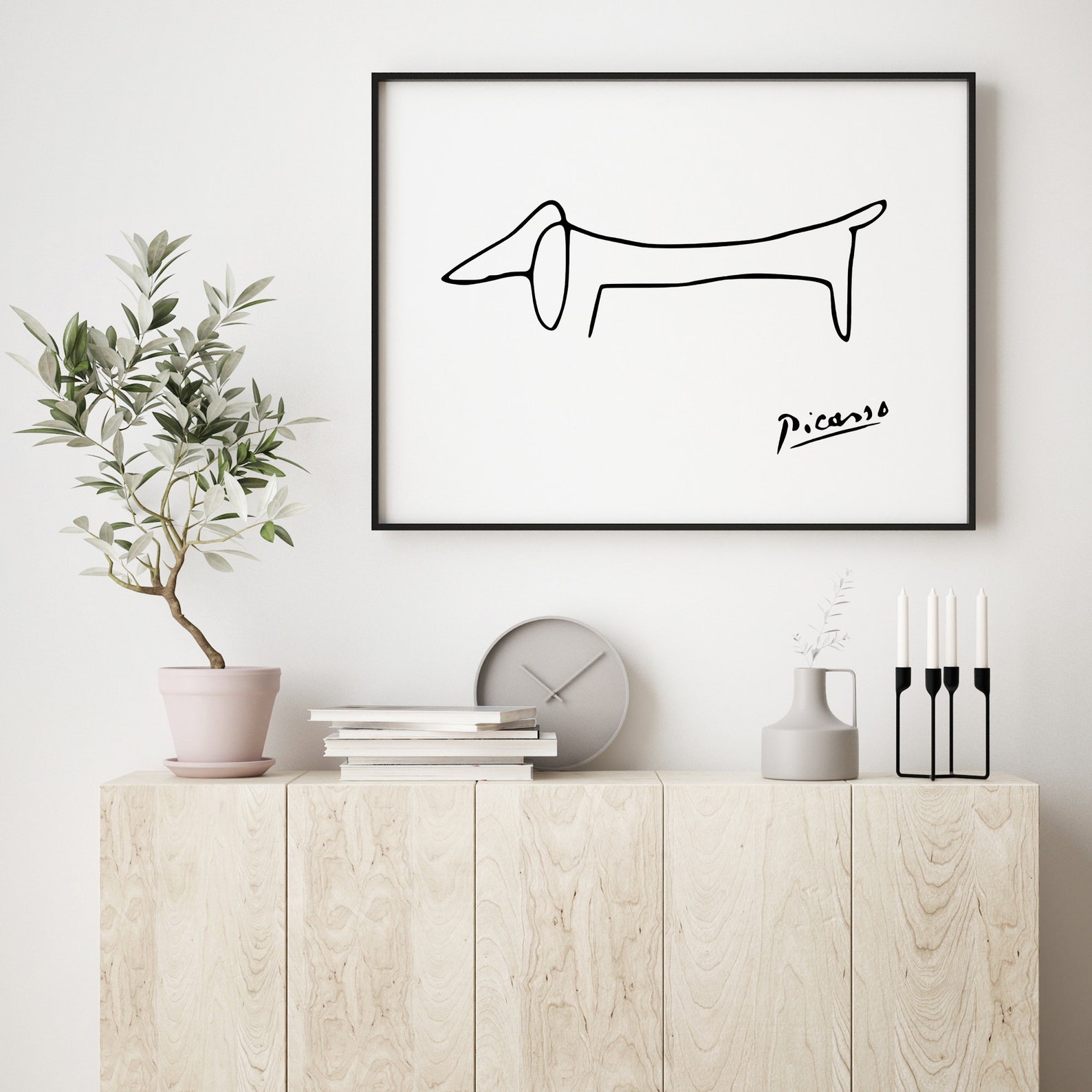 Picasso Dog Print Picasso Animal Art Picasso Line Drawing | Etsy