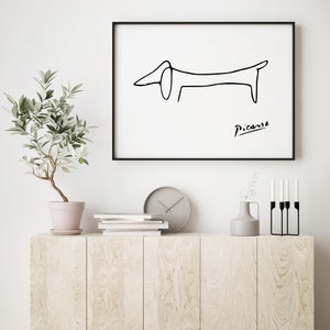 Picasso Dog Print Picasso Animal Art Picasso Line Drawing | Etsy