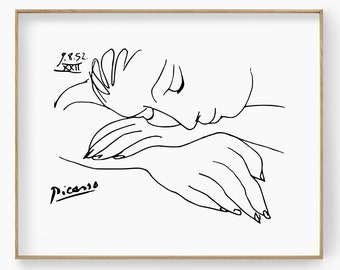 Picasso Sleeping Woman Wall Art Pablo Picasso Print Picasso Poster Picasso Sketch Print Bedroom Wall Art Bedroom Print Minimalist Modern Art