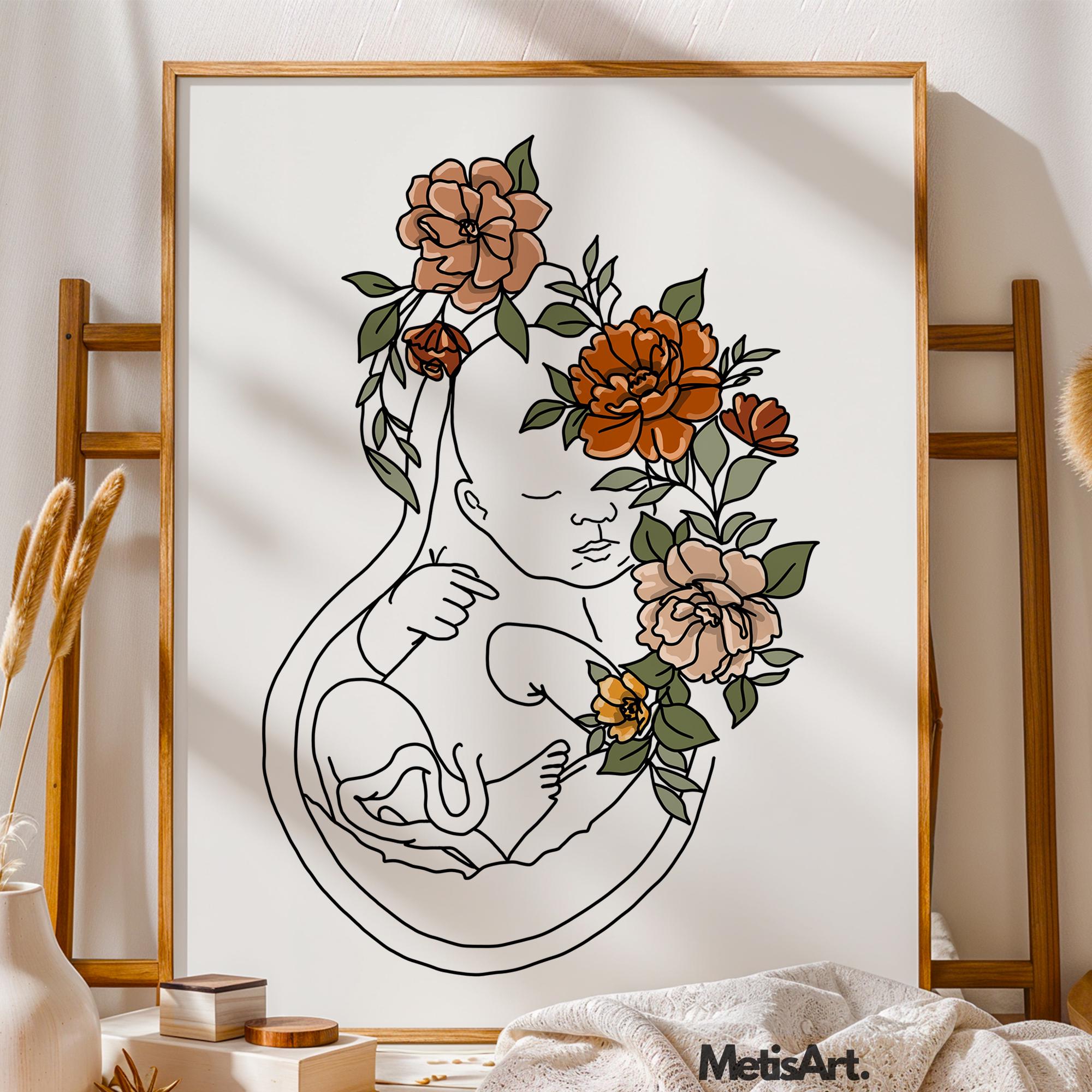 Baby in Womb Print - Etsy