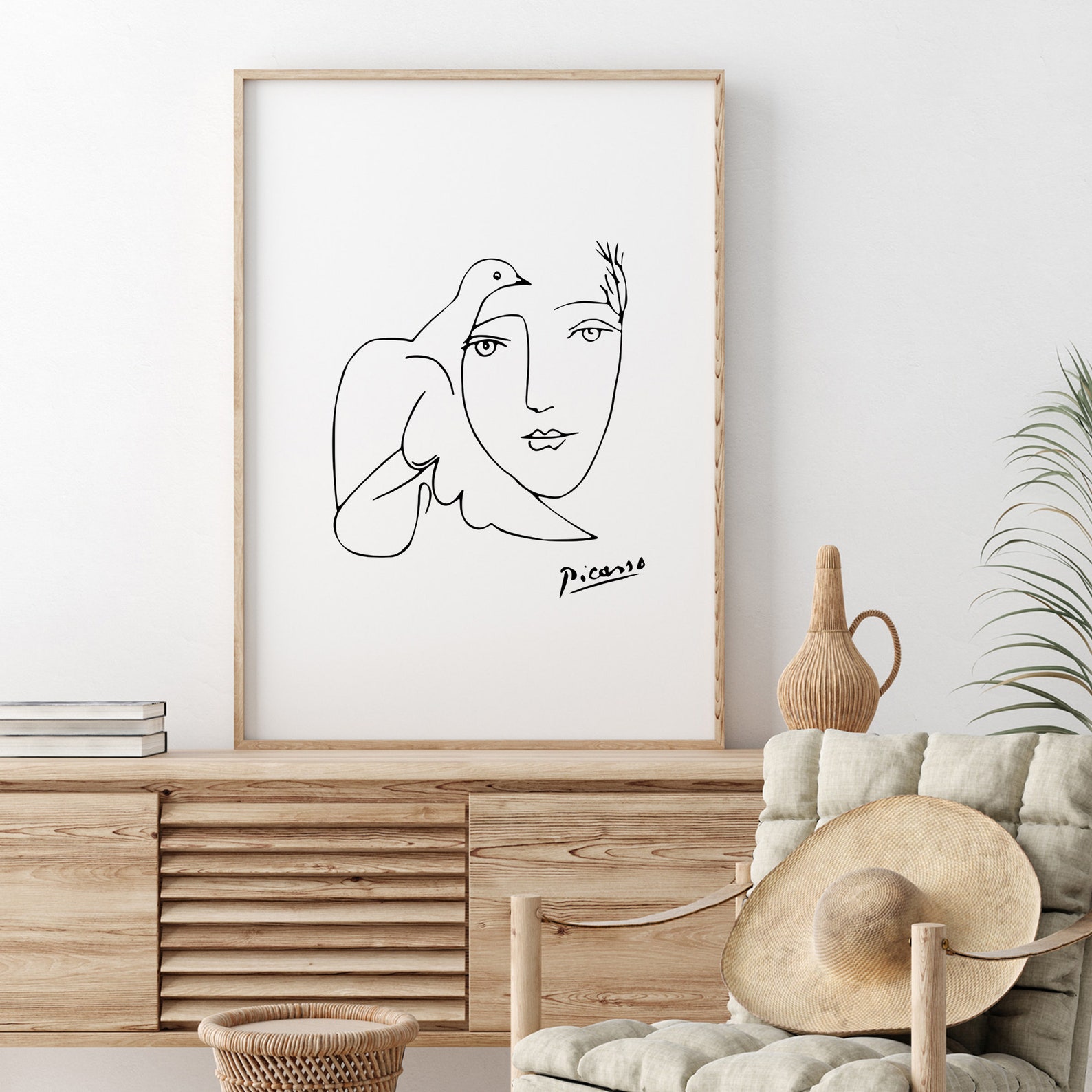 Picasso Woman Dove Line Art Print Picasso Gallery Wall Art | Etsy