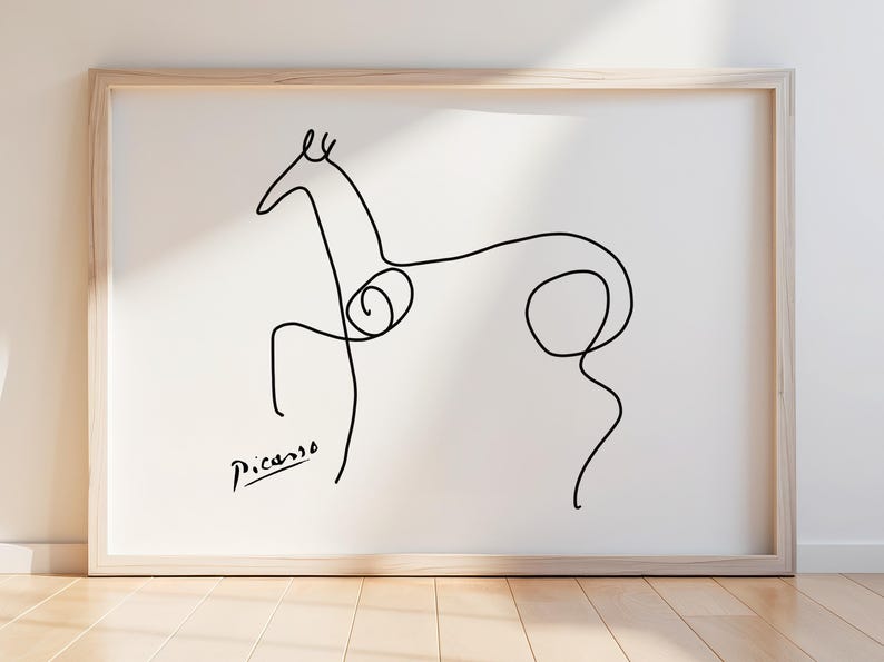 Picasso Horse Line Art Print - Minimalist Nursery Gallery Wall Decor - Etsy