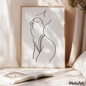 Erotic Woman Line Art, Female Line Art Print, Nude Woman Art, Woman