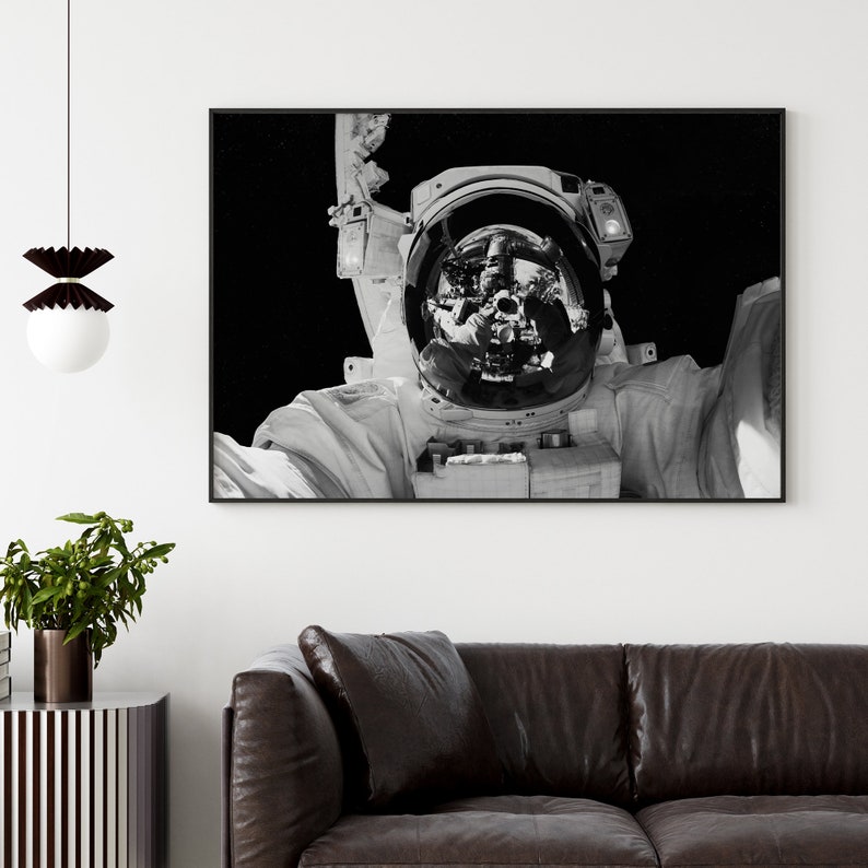 black and white space painting