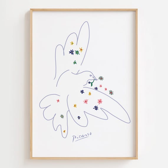 ピカソ　DOVE of Peace アートポスター Pablo Picasso Dove of Peace Wall Art Print | Vintage