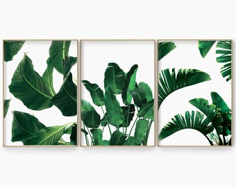 Green Leaf Print, Tropical Plant Print, Green Leaves Printable Wall Art, Plant Wall Art, Botanical Print, Tropical Leaves, Plant Art Prints