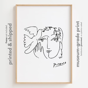 Picasso Woman Line Art Print: Minimalist Female Face Poster