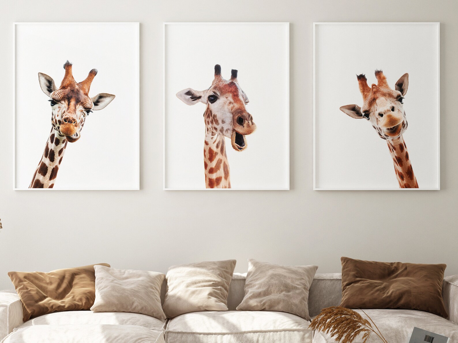 Colorful Giraffe Art Print Set Funny Giraffe Wall Art - Etsy