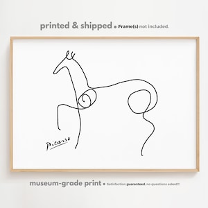 Picasso Horse Art Print: Minimalist One Line Drawing