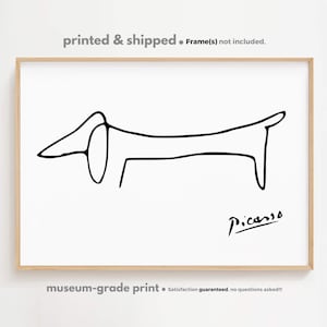 Picasso Dog Line Art Print: Minimalist Animal Sketch