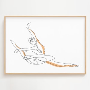 Ballerina Line Art Print: Picasso Inspired Minimalist Wall Poster (Digital Download)