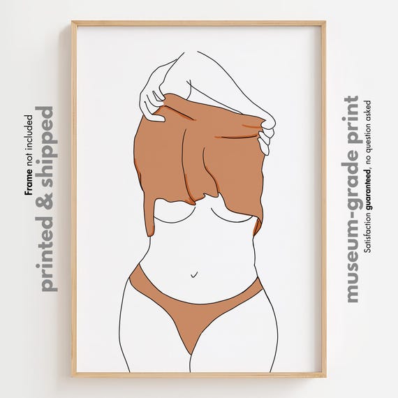 Body Positive Art Print: Curvy Woman Feminist Line Art