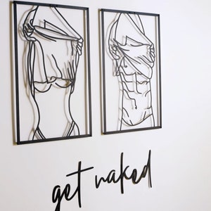 Couple Get Naked Metal Wall Decor, Get Naked Wall Art Metal, Bedroom