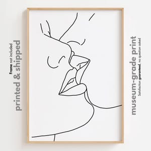 Modern Lesbian Wall Art, Minimal Kissing Art, LGBT Pride Poster, Pride Month Artwork, Lesbian Pride Decor, Stylish Lesbian Love Wall Art