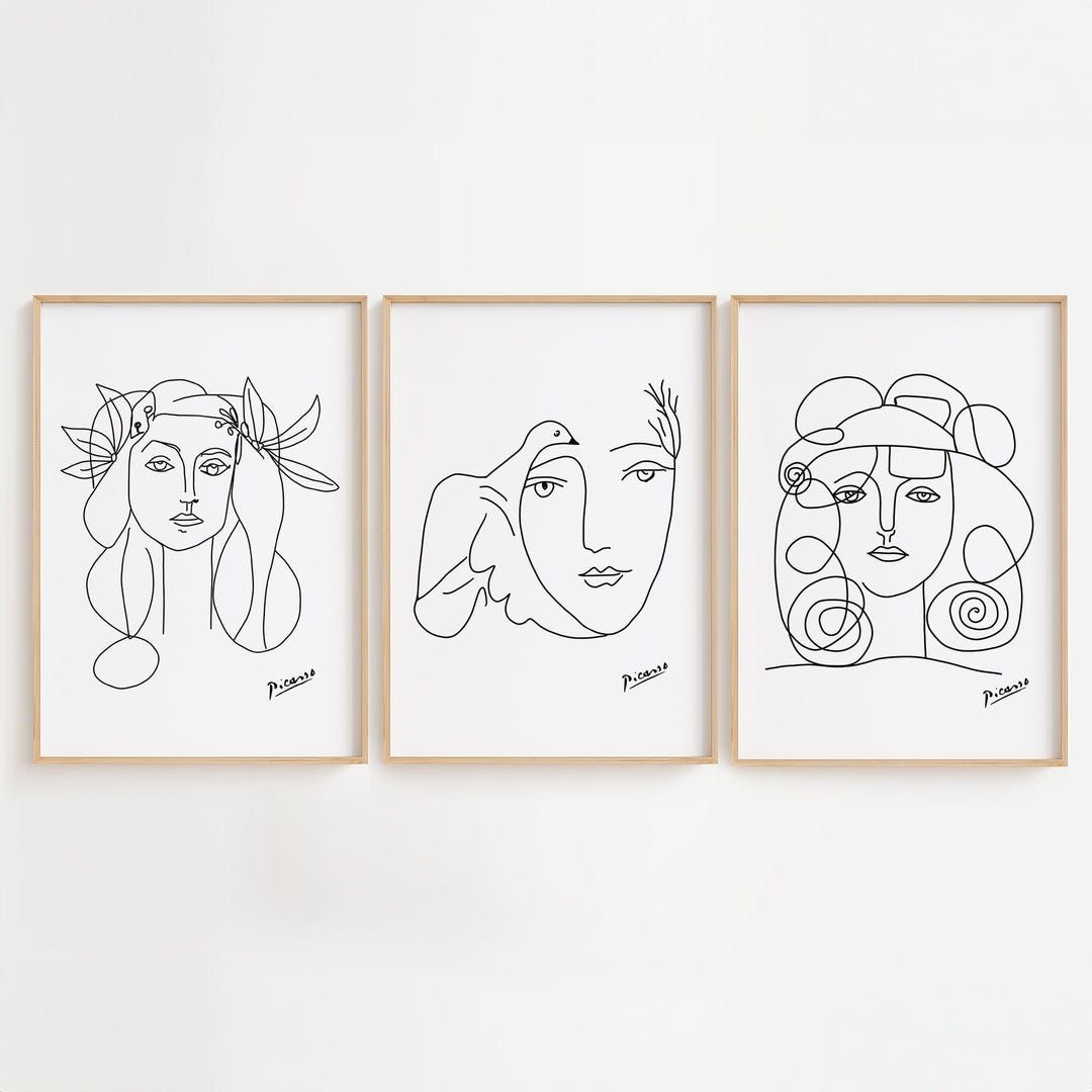 ピカソにインスパイアされた女性の顔の壁アート、ピカソの