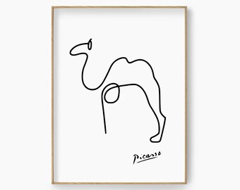 Camel Line Art By Picasso Wall Art Print Perfect Minimalist Wall Decor Camel Line Art By Picasso Wall Art Print Perfect Minimalist Wall Decor