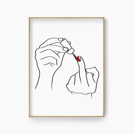 Woman Hands Nail Polish Line Drawing Printable Female Line Etsy Woman Hands Nail Polish Line Drawing Printable Female Line Etsy