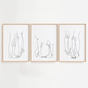 Couple Feet Line Art Print: Romantic Minimalist Bedroom Poster