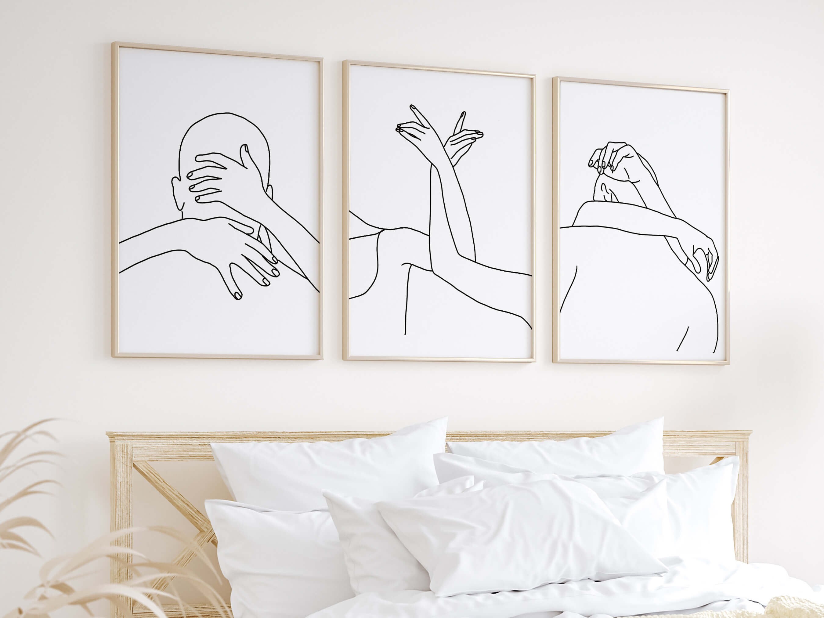 Romantic Couple Line Drawing for Bedroom Graphic by Creative Pixa ·  Creative Fabrica