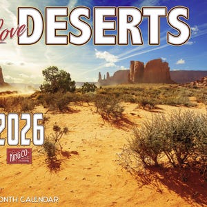 2026 Desert Scenic Wall Calendar 16-Month X-Large Size 14x22, Southwest Landscape Scenery Calendar by The KING Company-Monster Calendars