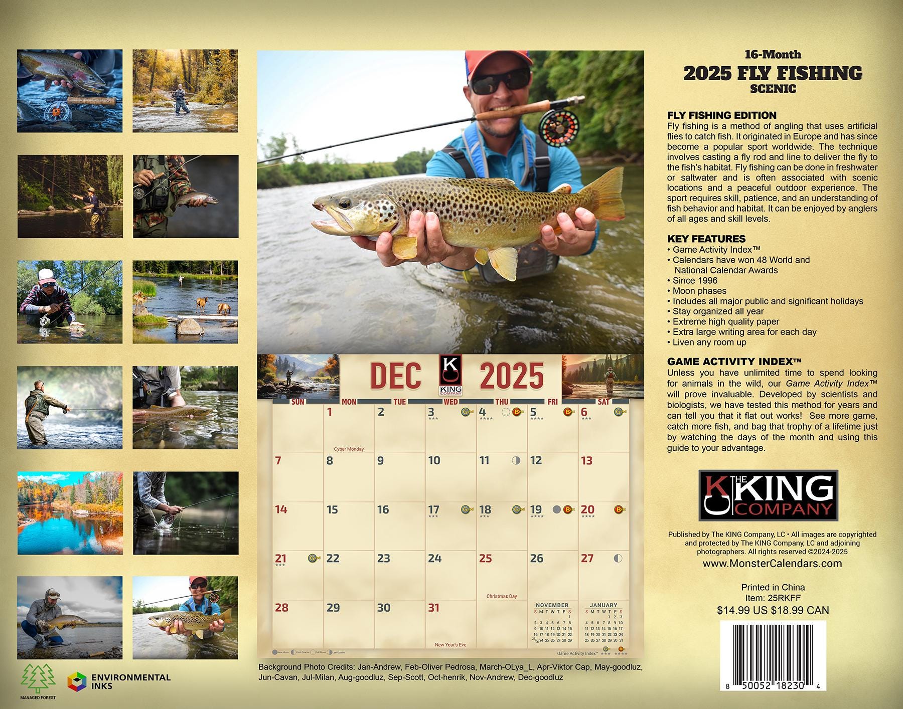 2025-fly-fishing-wall-calendar-16-month-x-large-size-14x22-best-fishing-calendar-by-the-king-company-monster-calendars-free-shipping-etsy