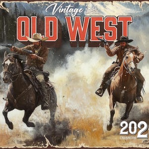 2026 Vintage Old West Wall Calendar 16-Month X-Large Size 14x22, Retro Western Calendar by The KING Company-Monster Calendars