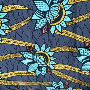 African Blue Flower Turban