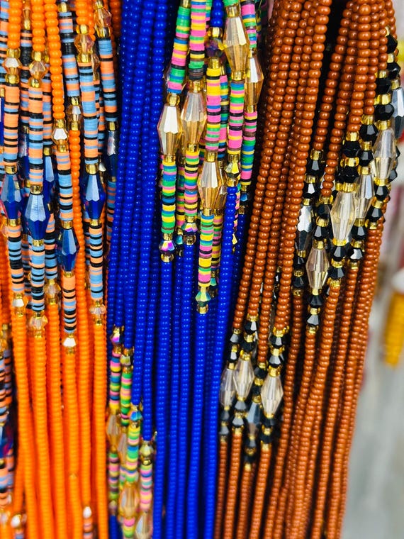 Tie on Waistbeads - Custom Length, African Adornment (20-100  display picture 2