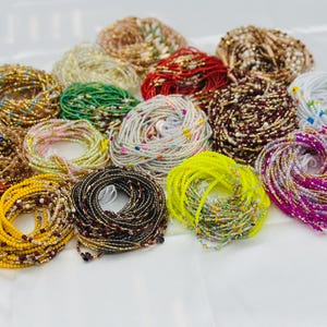 Tie On African Waistbeads: Crystal Belly Beads, Plus Size Belly Chain