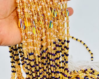 Grote maten kristallen taillekralen | Handgemaakte Afrikaanse buiksieraden (bulkgroothandel)