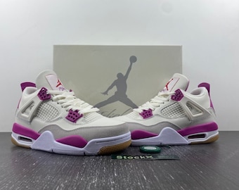 Jordan 4 hotsell purple and white