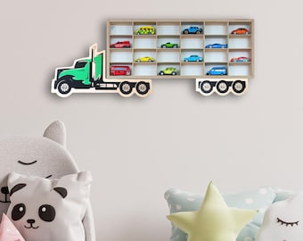 Vitrine speelgoedauto, aan de muur gemonteerd autorek, Hot Wheels auto-opslag, luciferdoosje autohouder, vitrinekast voor gegoten schaal 1/64 -N3