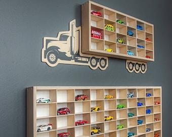 Wandgemonteerd autorek, vitrine speelgoedauto, Hot Wheels auto-opslag, luciferdoosje autohouder, vitrinekast voor auto's op schaal 1:64
