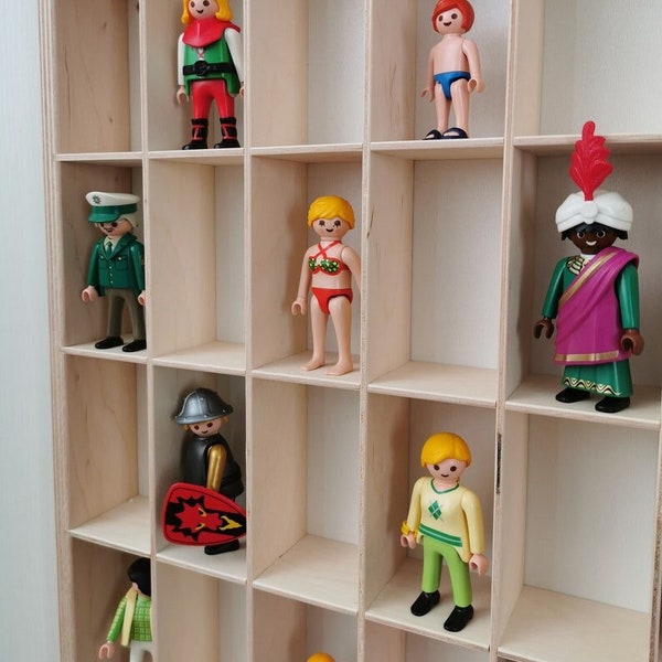 Display für PLAYMOBIL-Figuren – 100 Stück, Holzregal für Puppen Littlest Pet Shop – Organizer für LEGO DUPLO - 100 % handgefertigt