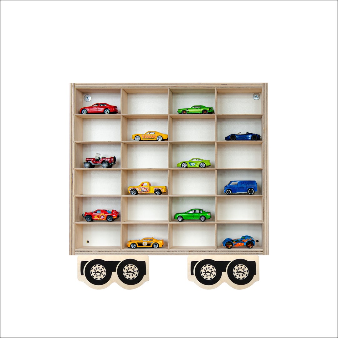 Wood Wall Mounted Display , Toy Garage Truck , Wooden Shelf for