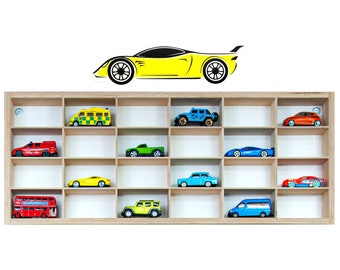 Toy car storage garage , Diecast display for Hot Wheels , Display unit shelf toy storage , Birthday gift for a boy 3 4 5 6 7 8 9 , Handmade