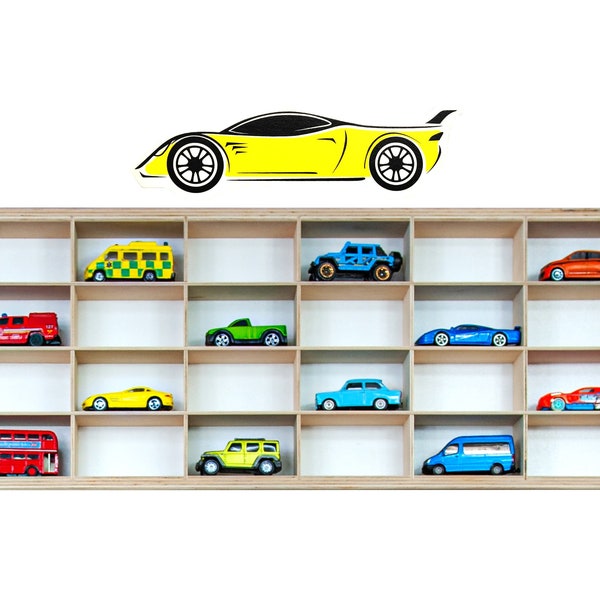 Toy car storage garage , Diecast display for Hot Wheels , Display unit shelf toy storage , Birthday gift for a boy 3 4 5 6 7 8 9 , Handmade