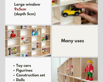 Vetrina da Parete in Legno per Hot Wheels con Porta in