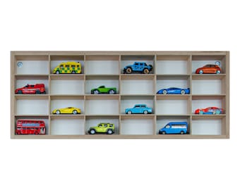Houten Hot Wheels-displayplank | Opberger speelgoedauto | Wandplank voor kinderkamer | Verzamelaarsvitrine voor miniatuurauto's